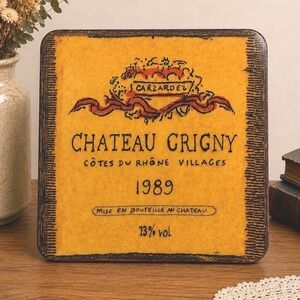 Williams-Sonoma Chateau Grigny 1989 Wine Label Square Serving Platter Portugal